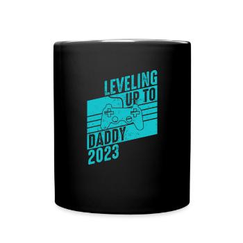 Level up to Father 2023 - Pregnancy Baby - Full Colour Mug - black - Front