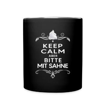 pause déjeuner « restez calme mais s’il vous plaît avec de la crème"chill - Mug uni - noir - Devant