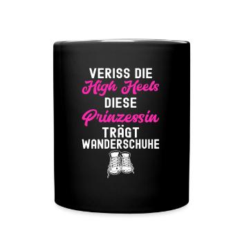 Wandern Geschenkidee Wanderer Berge Trekking - Tasse einfarbig - Schwarz - Vorne