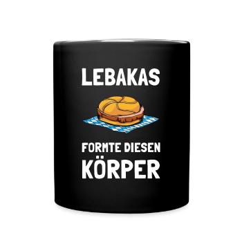 LUSTIGE BAYRISCHE GESCHENKIDEE LEBAKAS T-SHIRT - Tasse einfarbig - Schwarz - Vorne