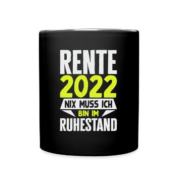 Rente 2022 - Geschenkidee zum Ausstand - Tasse einfarbig - Schwarz - Vorne