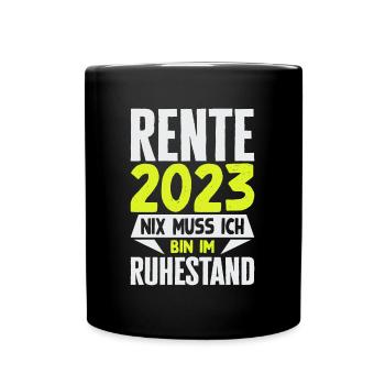 Rente 2023 - Geschenkidee zum Ausstand - Tasse einfarbig - Schwarz - Vorne
