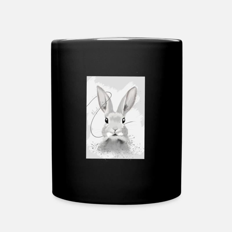 Kaninchen niedliche Tierkinder - Tasse einfarbig - Schwarz