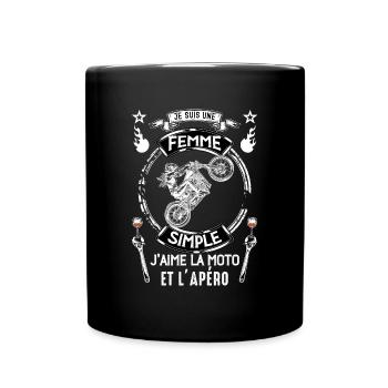 Femme Simple Moto Apero Motarde - Mug uni - noir - Devant