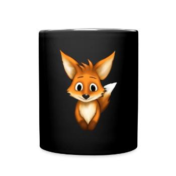 Little cute fox - Full Colour Mug - black - Front