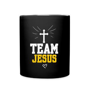 Team Jesus Christen Gott Religion Kreuz Glaube - Tasse einfarbig - Schwarz - Vorne