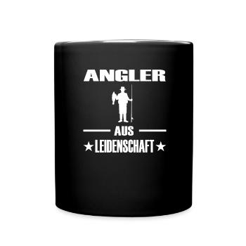 Angeln - Tasse einfarbig - Schwarz - Vorne