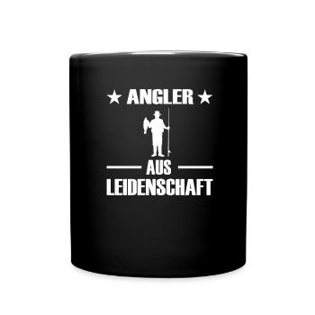 Angeln - Tasse einfarbig - Schwarz - Vorne