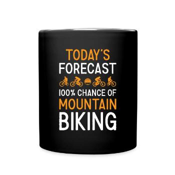 Biker Today's Forecast Mountain Biking - Tasse einfarbig - Schwarz - Vorne