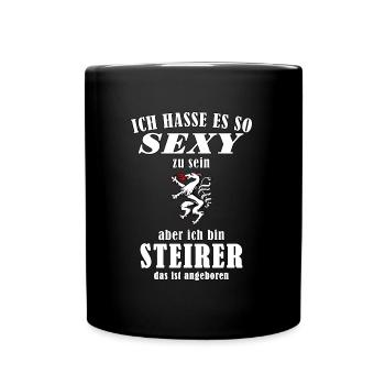 Sexy Steirer – Es ist einfach angeboren - Tasse einfarbig - Schwarz - Vorne