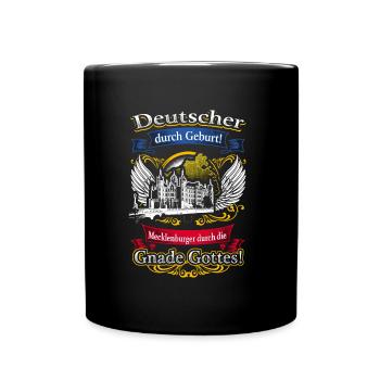 Stolzer Mecklenburger – Heimatliebe und Tradition - Tasse einfarbig - Schwarz - Vorne