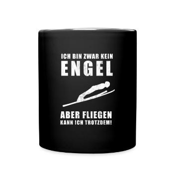 Skispringen | Skispringer | Skisprung | Skifliegen - Tasse einfarbig - Schwarz - Vorne