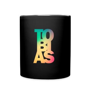 Tobias, Geschenk, Geburtstag - Tasse einfarbig - Schwarz - Vorne