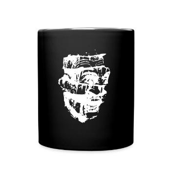 Scary Head Zombie white - Full Colour Mug - black - Front