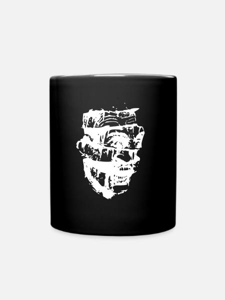Scary Head Zombie white - Full Colour Mug - black
