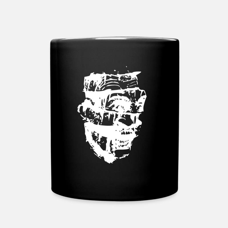 Tête effrayante blanche - Mug uni - noir