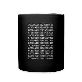 Numéro de cercle: Pi (π) - blanc - Mug uni - noir - Devant