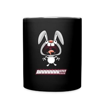 Lustiger Comic Hase! - Tasse einfarbig - Schwarz - Vorne