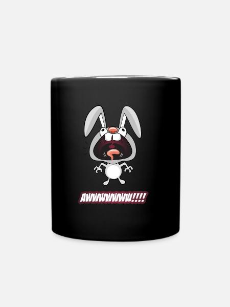 Funny cartoon bunny! - Full Colour Mug - black