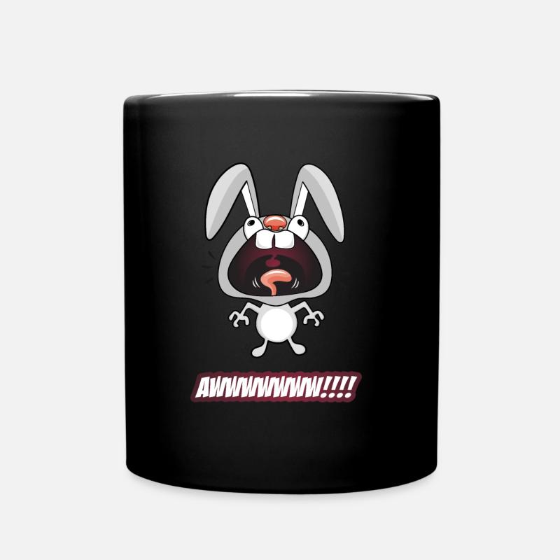 Funny cartoon bunny! - Full Colour Mug - black