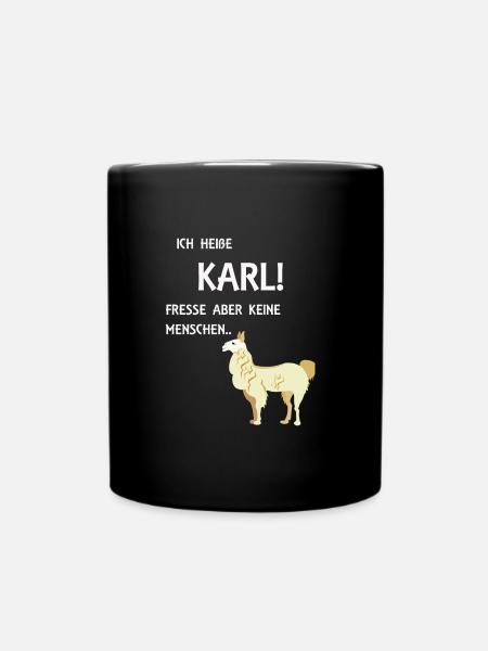 KARL LE LAMA NE MANGE PAS LES GENS DRÔLES - Mug uni - noir