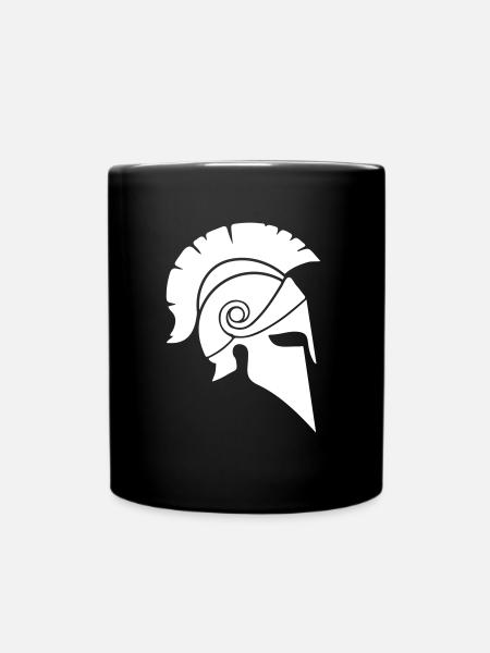 spartaner helm symbol - Tasse einfarbig - Schwarz