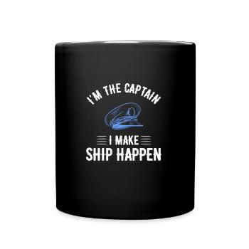 Capitaine, voile, bateau, voilier - Mug uni - noir - Devant