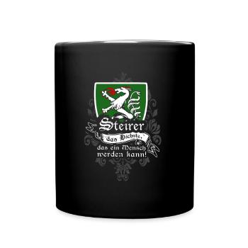 Steirer – Das Höchste, was ein Mensch werden kann - Tasse einfarbig - Schwarz - Vorne