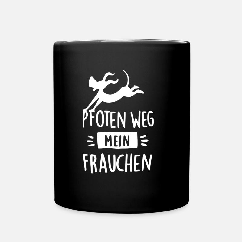 Pfoten weg - mein Frauchen - Tasse einfarbig - Schwarz