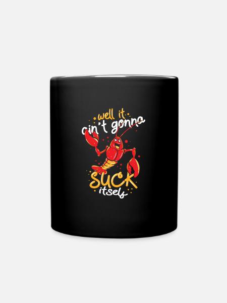 Lustige Languste - Flusskrebs Spruch - Tasse einfarbig - Schwarz