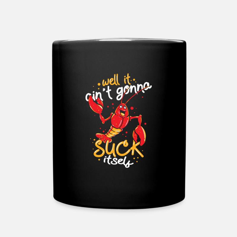 Lustige Languste - Flusskrebs Spruch - Tasse einfarbig - Schwarz