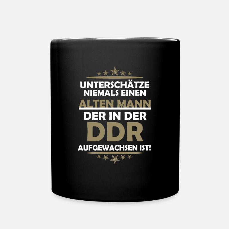 Alter Mann aus der DDR - Tasse einfarbig - Schwarz