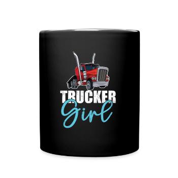 Trucker Girl Driver gift Lady Wife - Tasse einfarbig - Schwarz - Vorne