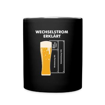 Elektriker Strom Elektroniker Majestät Watt Volt - Tasse einfarbig - Schwarz - Vorne