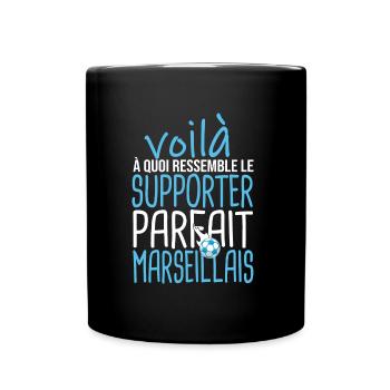 supporter Marseillais cadeau football marseille - Mug uni - noir - Devant
