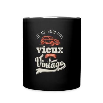 cadeau anniversaire pas vieux vintage deudeuche - Mug uni - noir - Devant