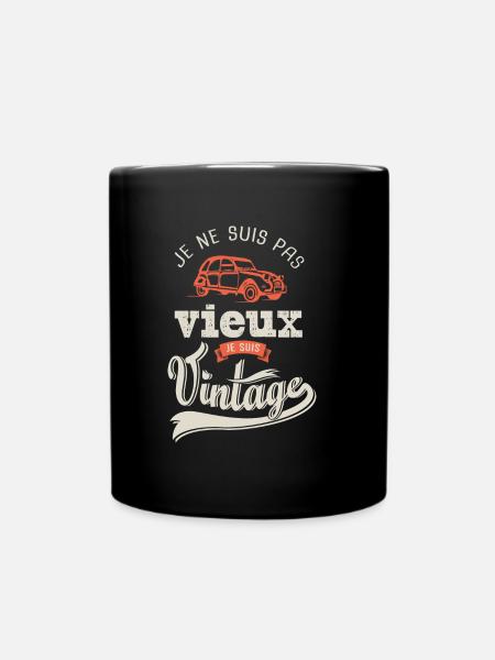 cadeau anniversaire pas vieux vintage deudeuche - Mug uni - noir