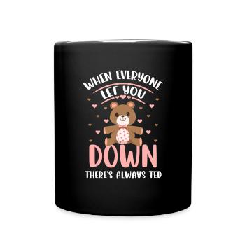 Teddy Baby Kinder Stofftier - Tasse einfarbig - Schwarz - Vorne