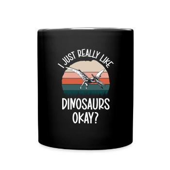 Dino Triceratops Rex Raptor - Tasse einfarbig - Schwarz - Vorne
