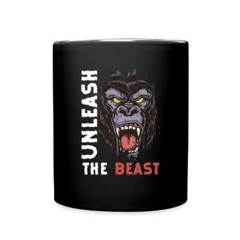 Monkey Primat Schimpanse - Tasse einfarbig - Schwarz - Vorne