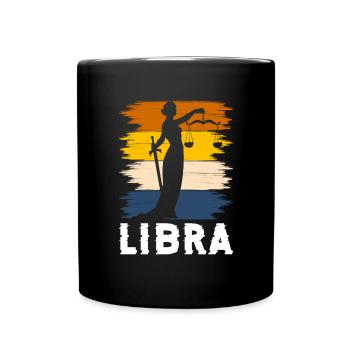 Waage Horoskop Konstellation - Tasse einfarbig - Schwarz - Vorne