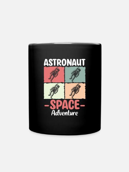 Space Shuttle Spacesuit Star Rocket - Full Colour Mug - black