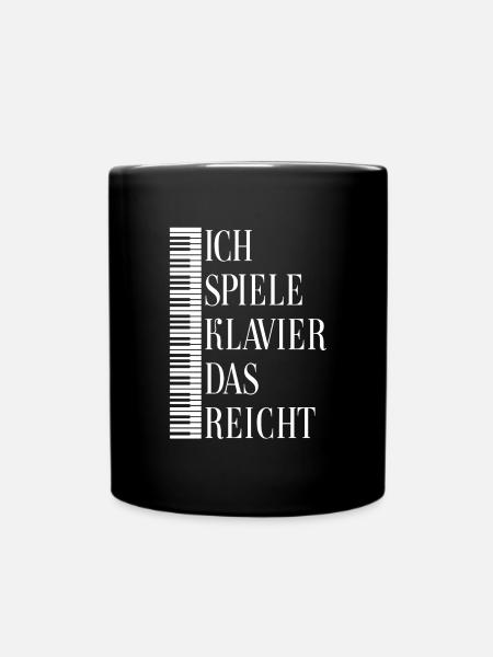 Ich spiele Klavier, Piano, Flügel, Keyboard - Tasse einfarbig - Schwarz
