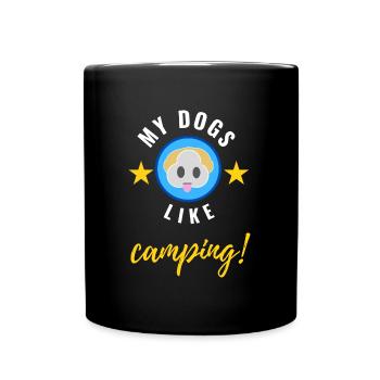 Meine Hunde lieben Camping! - Tasse einfarbig - Schwarz - Vorne