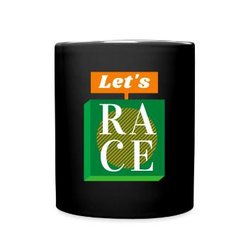 Das Rennen - Tasse einfarbig - Schwarz - Vorne