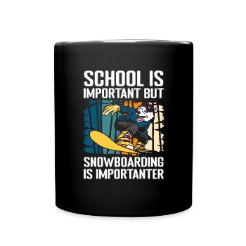 Snowboarder Hobby Snow Berg - Tasse einfarbig - Schwarz - Vorne