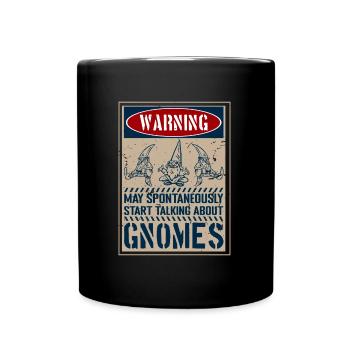 Zwerge Gartenzwerg - Tasse einfarbig - Schwarz - Vorne