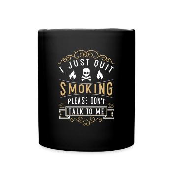 Cigarette smoking ban Do not smoke addiction - Full Colour Mug - black - Front