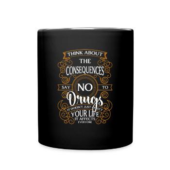 Entzug Abhängigkeit Sauber - Tasse einfarbig - Schwarz - Vorne