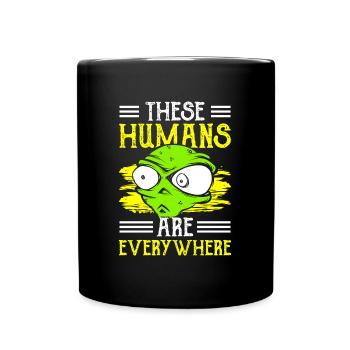 Alien Spaceship Extraterrestrial Saucer - Full Colour Mug - black - Front